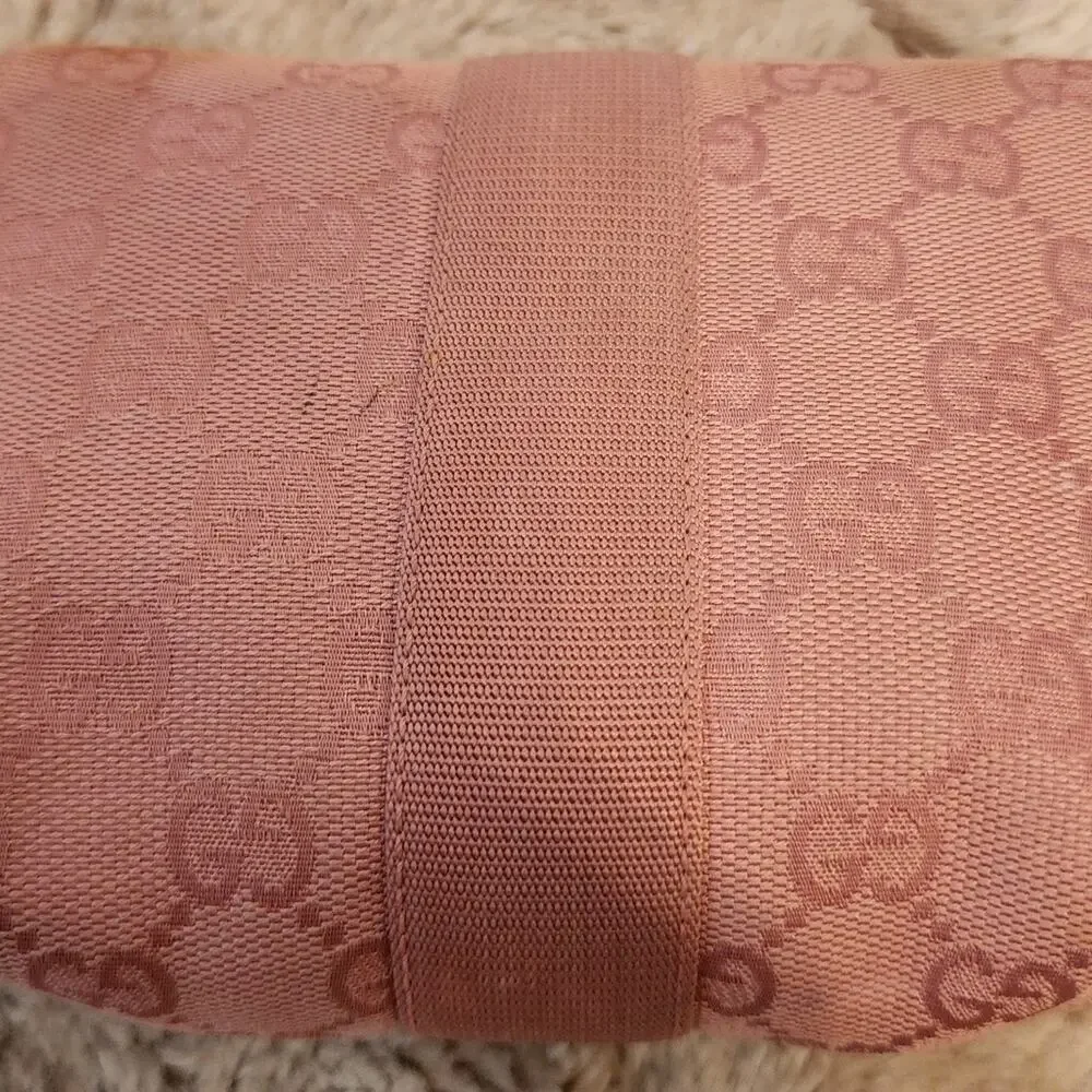 GUCCI GG CANVAS VANITY PINK COSMETIC POUCH